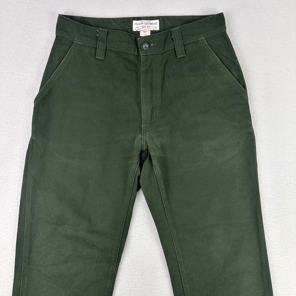 Vintage‎ Filson Pants Mens 30x27 Green Cotton Twill Field Supply Made in USA